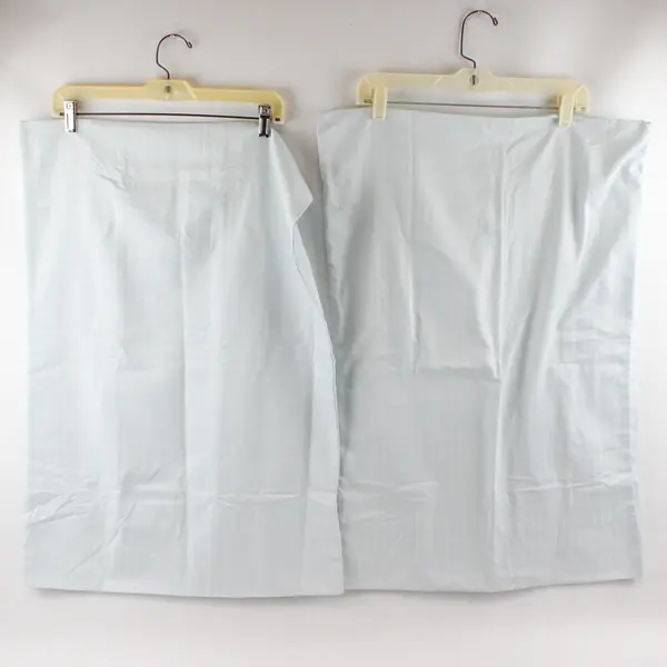 Lot Of 2 Unbranded Matching Light Blue Striped Pillowcases 100% Cotton 20.5"x29"