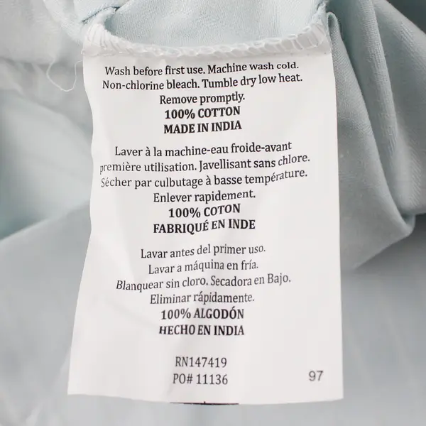 Lot Of 2 Unbranded Matching Light Blue Striped Pillowcases 100% Cotton 20.5"x29"