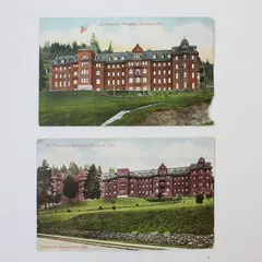 Lot Of 2 St Vincent's Hospital Portland Oregon Color Litho Postcards