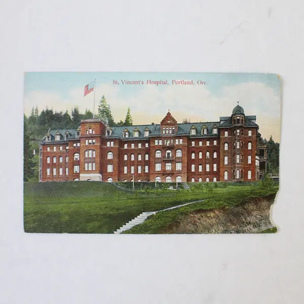 Lot Of 2 St Vincent's Hospital Portland Oregon Color Litho Postcards