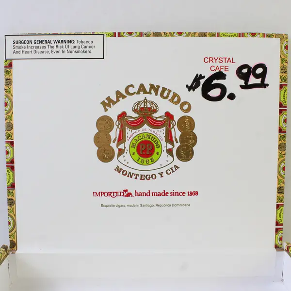 Lot of 3 Macanudo Crystal Cafe Wooden Cigar Boxes EMPTY