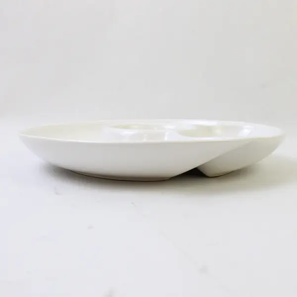 Set of 3 White Ceramic Artichoke Plates FLAWED