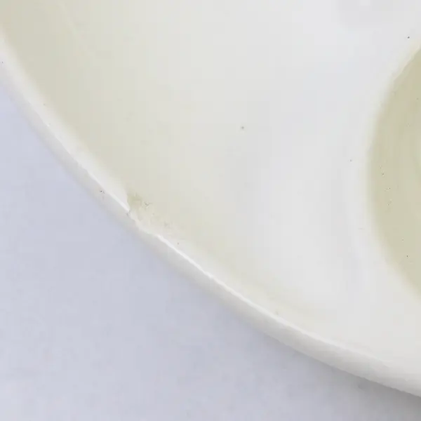 Set of 3 White Ceramic Artichoke Plates FLAWED