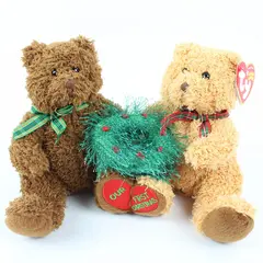 Ty Beanie Babies Merry Kiss-Mas 2004 Retired Bear Couple Christmas