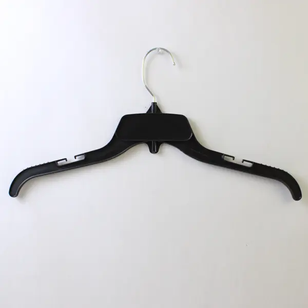 Black Plastic Retail Hangers Lot Of 30 Hook Double Notched Durable Heavy Duty