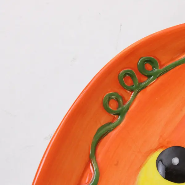 Handpainted Jack-O-Lantern Ceramic Plate 10" Seasonal Halloween Dishware