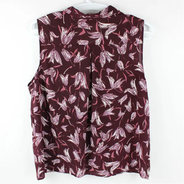 Loft Outlet Purple Floral Sleeveless Blouse Top Women's Size XL