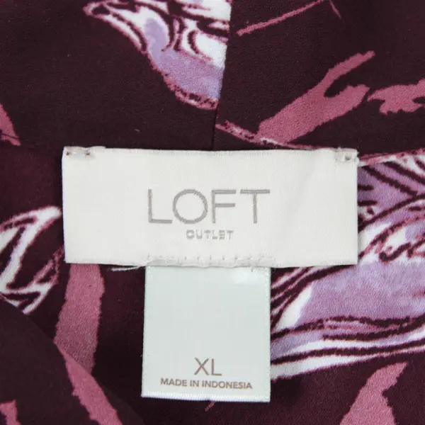 Loft Outlet Purple Floral Sleeveless Blouse Top Women's Size XL