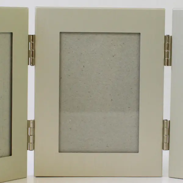 Metal Silver Photo Frames Triple Folded Hinged, Holds Three 3" x 2" Photos