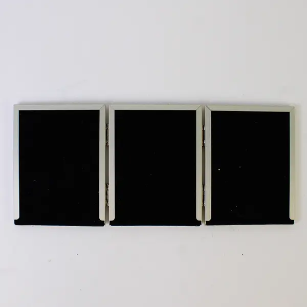 Metal Silver Photo Frames Triple Folded Hinged, Holds Three 3" x 2" Photos