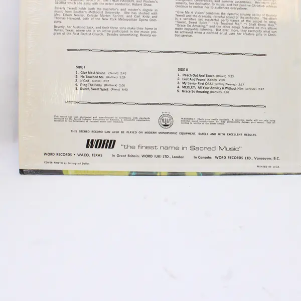 Beverly Terrell - Give Me A Vision- 12"  Vinyl Record