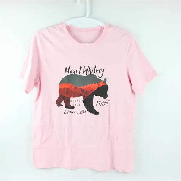 Pink "Mount Whitney John Muir Trail" Short Sleeve T-Shirt Women's XL/XXL