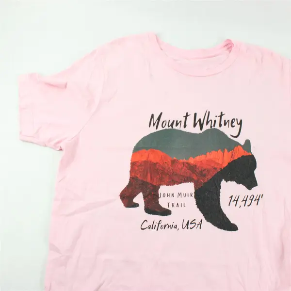 Pink "Mount Whitney John Muir Trail" Short Sleeve T-Shirt Women's XL/XXL