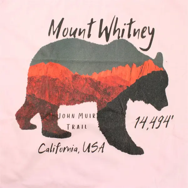 Pink "Mount Whitney John Muir Trail" Short Sleeve T-Shirt Women's XL/XXL