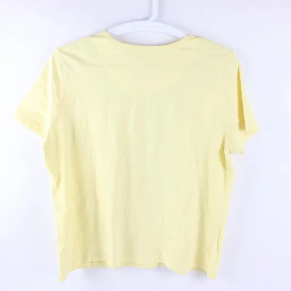Unbranded Yellow Beaded Floral Patterned Short Sleeve T-Shirt Women's XL/XXL