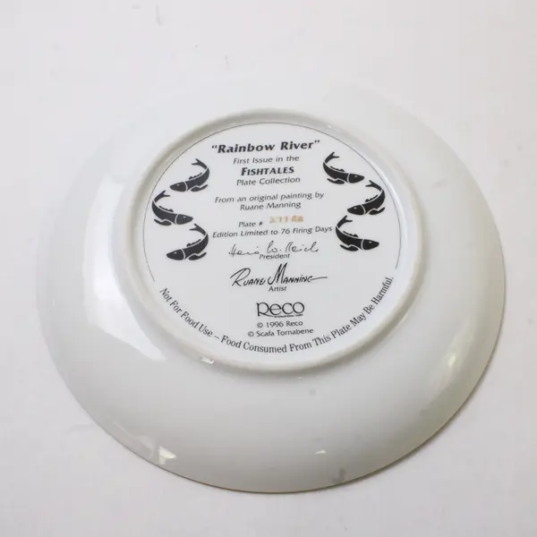 Reco Rainbow River 1996 Fishtales Collector Plate 8"