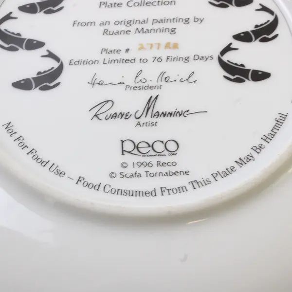 Reco Rainbow River 1996 Fishtales Collector Plate 8"