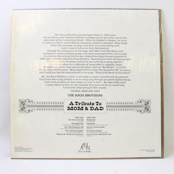 The Knox Brothers - A Tribute To Mom & Dad -  12" Vinyl Record