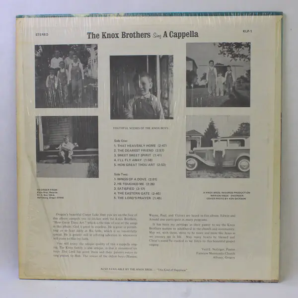 The Knox Brothers Sing A Cappella~12" Vinyl Record