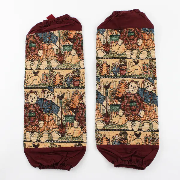 Lot of 2 Plastic Bag Holders/Dispensers, Tapestry Fabric