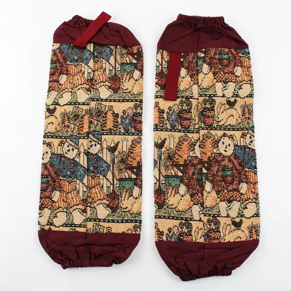 Lot of 2 Plastic Bag Holders/Dispensers, Tapestry Fabric