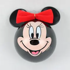 Disney Minnie Mouse Glass Christmas Ornament 4" Hand-Painted 