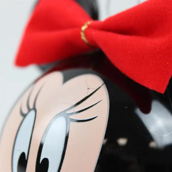 Disney Minnie Mouse Glass Christmas Ornament 4" Hand-Painted 