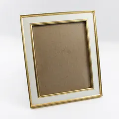 8"x10" Photo Frame White/Gold Color Edges, #MS15-095-004-06