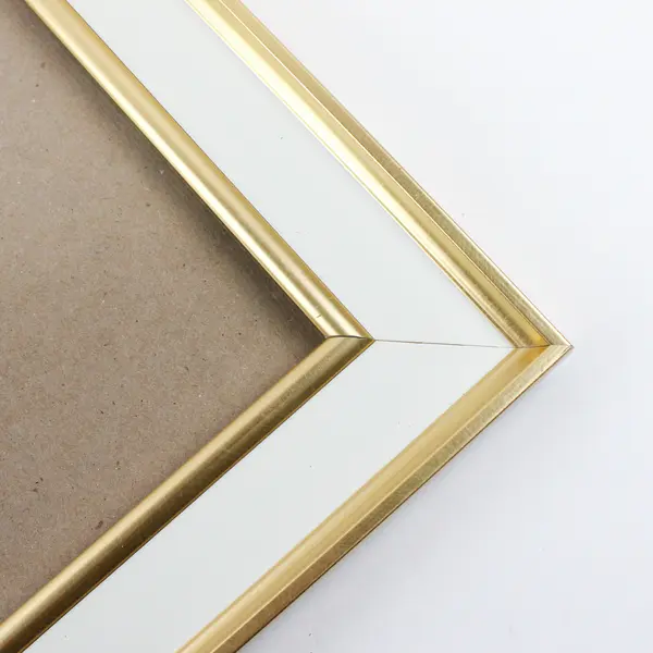 8"x10" Photo Frame White/Gold Color Edges, #MS15-095-004-06