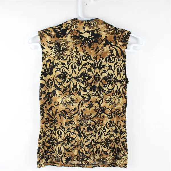 JKLA California Brown/Black Floral Sleeveless Blouse Top Women's Size XL
