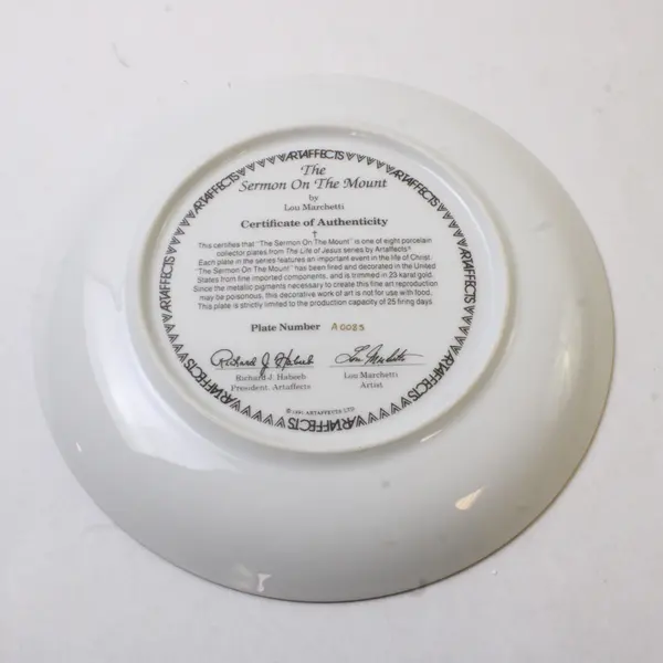 Artaffects The Sermon On The Mount by Lou Marchetti 1991 Collector Plate 8"