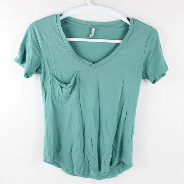 Z Supply Solid Green/Blue Color Short Sleeve T-Shirt Top Women's Size XS