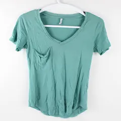 Z Supply Solid Green/Blue Color Short Sleeve T-Shirt Top Women's Size XS