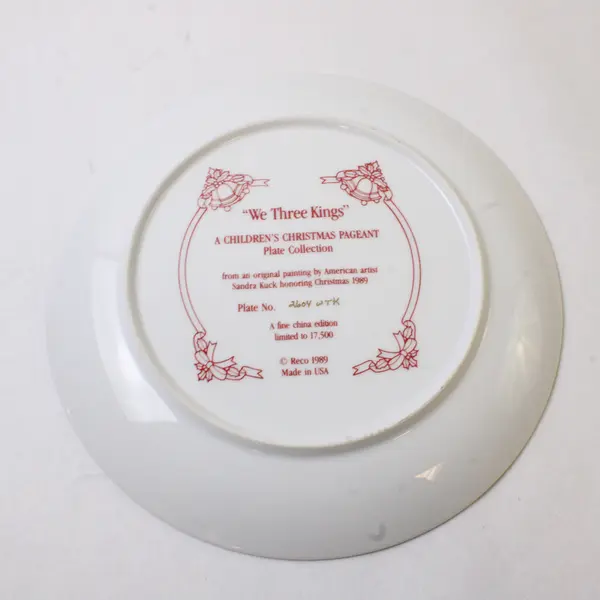Reco We Three Kings by Sandra Kuck 1989 Collector Plate 9"
