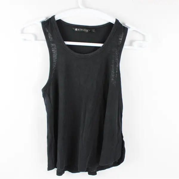 Athleta Solid Black Color Sleeveless Activewear Tank Top Women's Size S