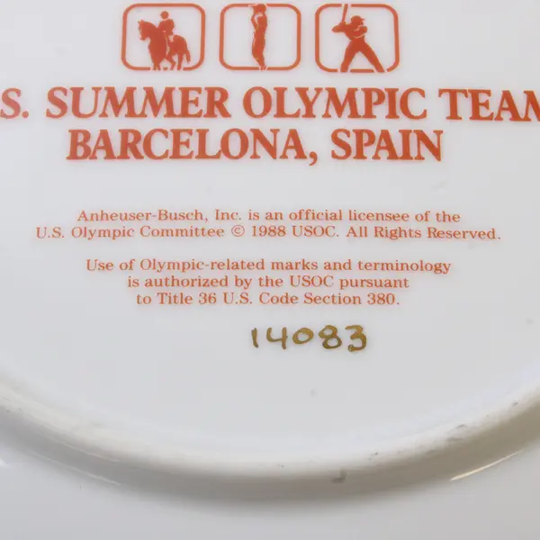 1992 U.S. Summer Olympic Team Barcelona Spain Collector Plate 8.5"