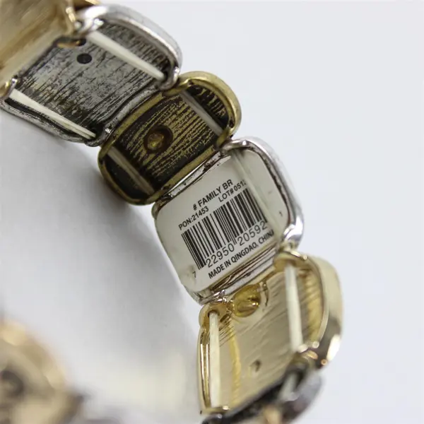 Silver & Gold 2-Tone Stretch Fashion Bracelet Inspirational