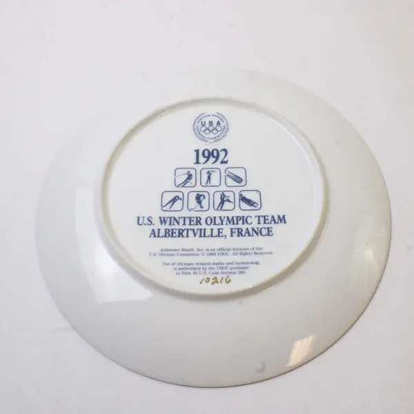 1992 U.S. Winter Olympic Team France Collector Plate 8.5"