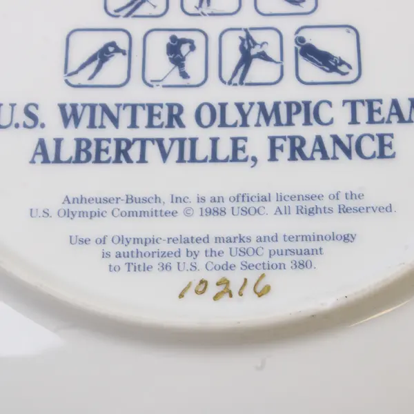 1992 U.S. Winter Olympic Team France Collector Plate 8.5"