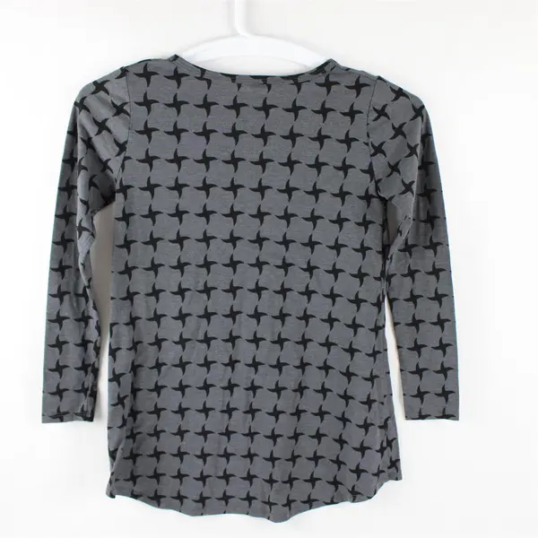 LuLaRoe Gray/Black Star Pattern Long Sleeve T-Shirt Women's Size XXS