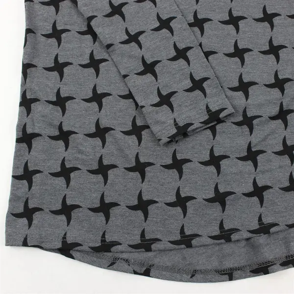 LuLaRoe Gray/Black Star Pattern Long Sleeve T-Shirt Women's Size XXS