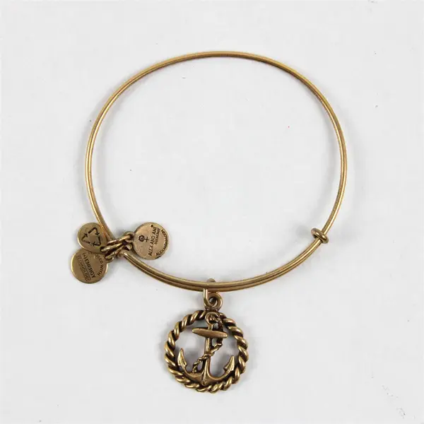 Lot of 3 Alex and Ani Bangle Charm Bracelets Gold and Silver-Tone