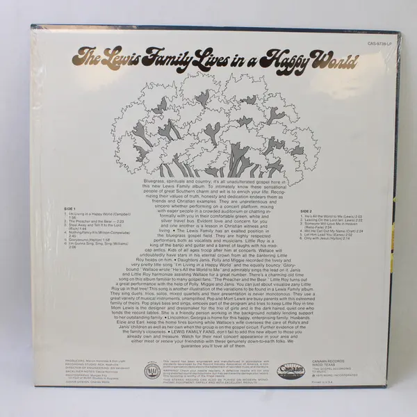 The Lewis Family "Lives In A Happy World" 12" Vinyl Record