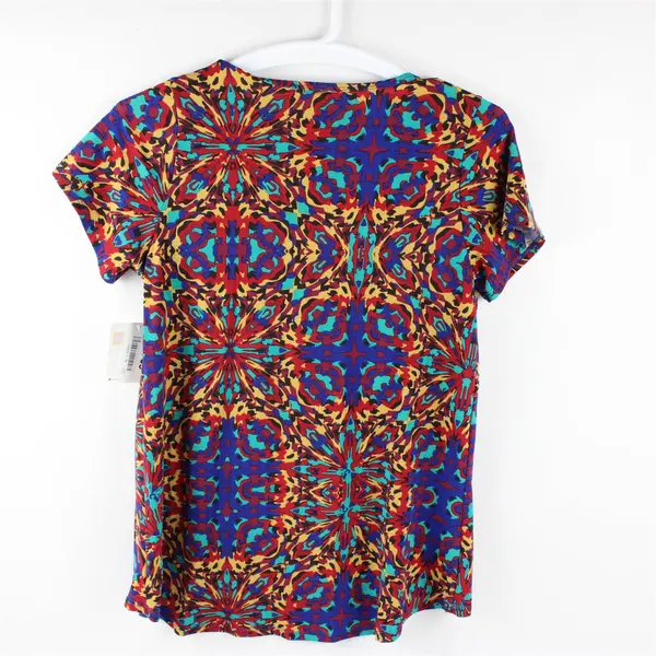 LuLaRoe Multicolor Psychedelic Abstract Pattern Short Sleeve T-Shirt Women's M
