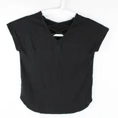 Unbranded Solid Black Color Short Sleeve T-Shirt Women's Size M (7-8)
