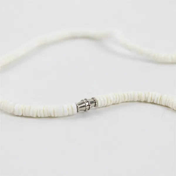 Lot of 2 Puka Shell Beaded Necklaces Barrel Clasps 17" and 21"