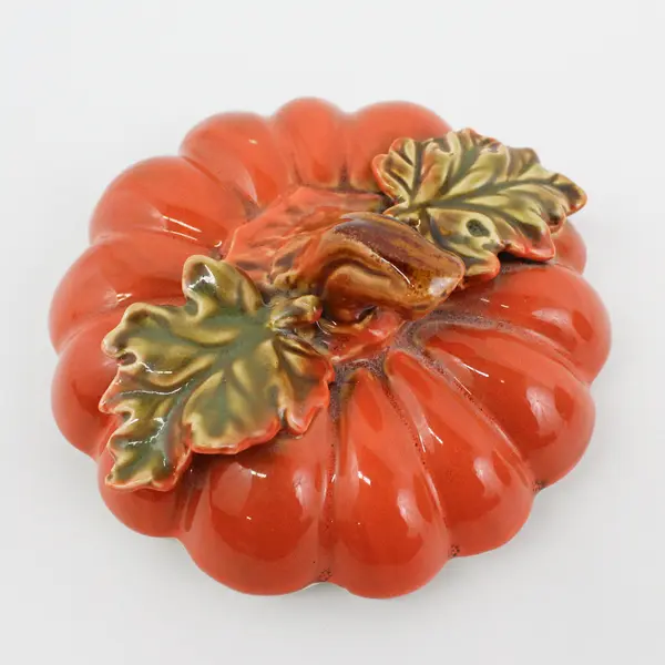 Ceramic Pumpkin Jar With Lid Fall Harvest Thanksgiving Halloween  Decor