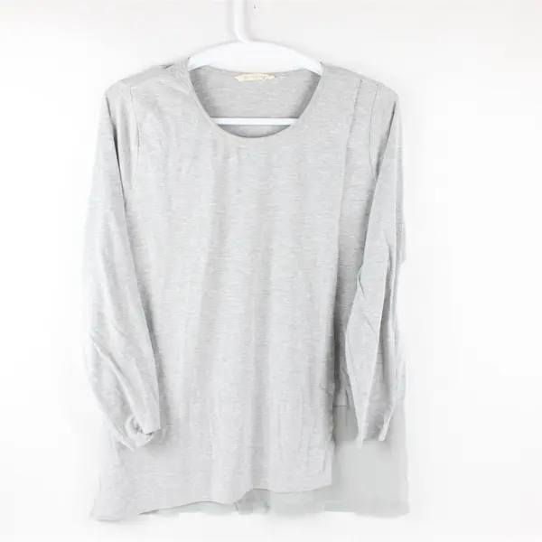 Soft Surroundings Solid Gray Color Long Sleeve T-Shirt Women's Size XL/XXL