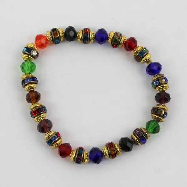 Multi-Color Stones Elasticated Fashion Bracelet