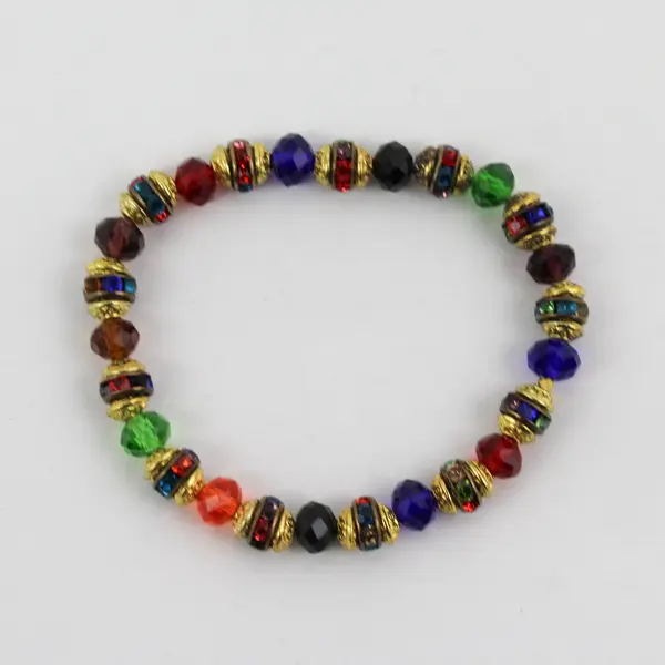 Multi-Color Stones Elasticated Fashion Bracelet